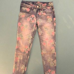 Girls Cherokee floral denim jeans